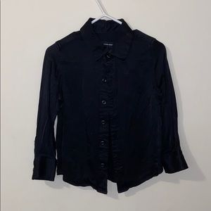 Black silk button up